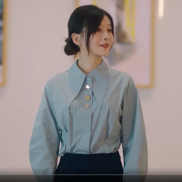 카라넥 깊이 잠들다 가든 땔감 초오병 같은스타일 파랑와이셔츠 스타일리쉬 심플 캐쥬얼 솔리드 무지 사적인 4916382450