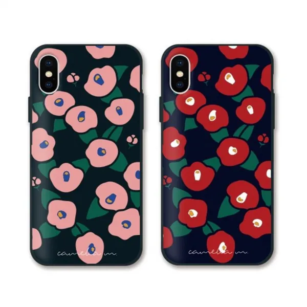 덕&컴 갤럭시노트9 N960 카드도어범퍼 동백꽃 젤리케이스 하드케이스