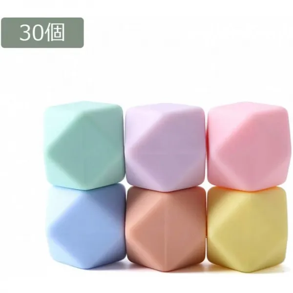 (개인통관부호필수) Promise Babe이를 굳게 실리콘 비즈 팔각 컬러 17mm / 30 개 핸드 메이드 제품 젖꼭, 단일상품, 단일상품