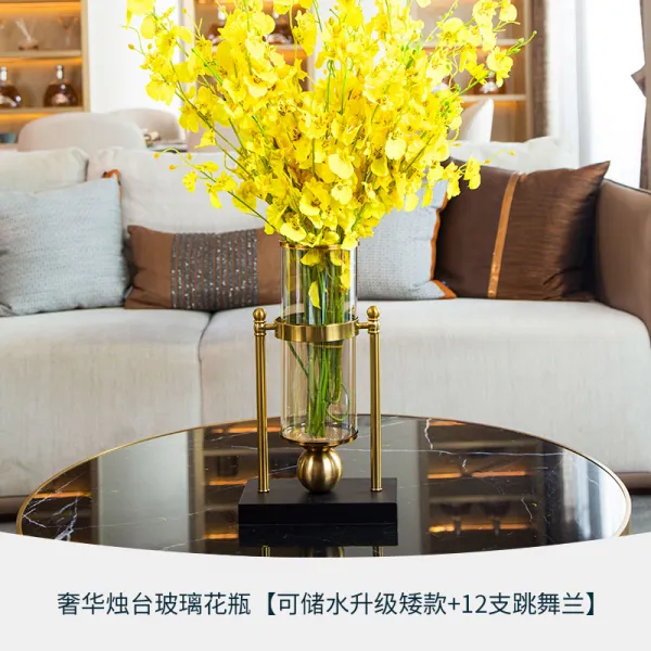 Mar.22 76번 유럽식 현대식 경사 화병 장식 거실 꽃꽂이 미국식 식탁 건조 Tv 캐비닛 집 소프트 장식품z 7_저수 용 럭 셔 리 꽃병 숏 을 업그레이드 하여