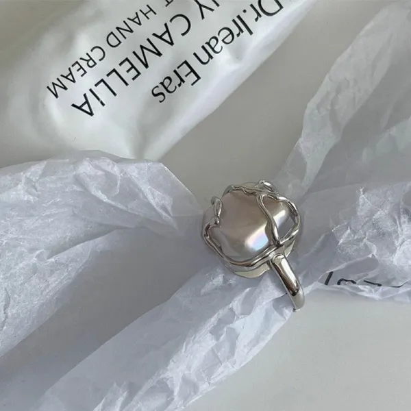 TMJ 신제품 의트 달빛 숲!정말 아름답다!사치스럽다!925 순은 검지 반지 여인스풍 진주 반지YT