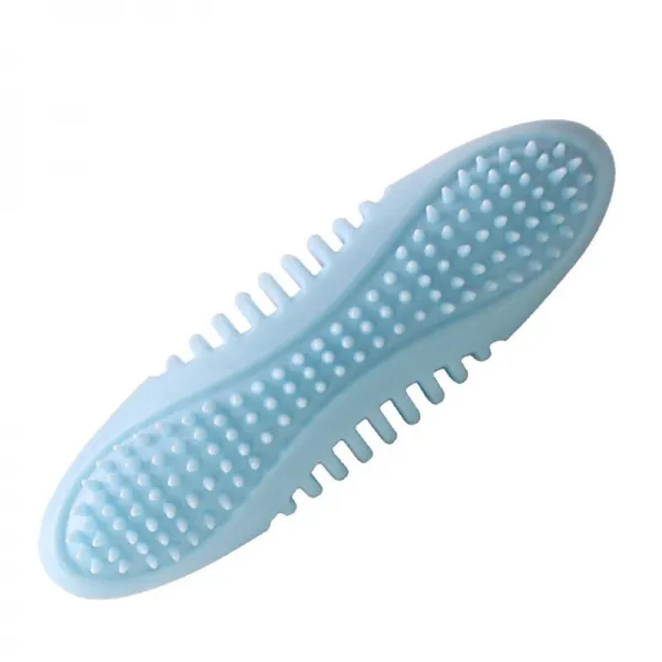 뜨거운 판매 내구성 개 씹기 장난감 고무 뼈 공격적인 Chewers 칫솔 강아지 치과 치료 애완 동물 액세서리 파란