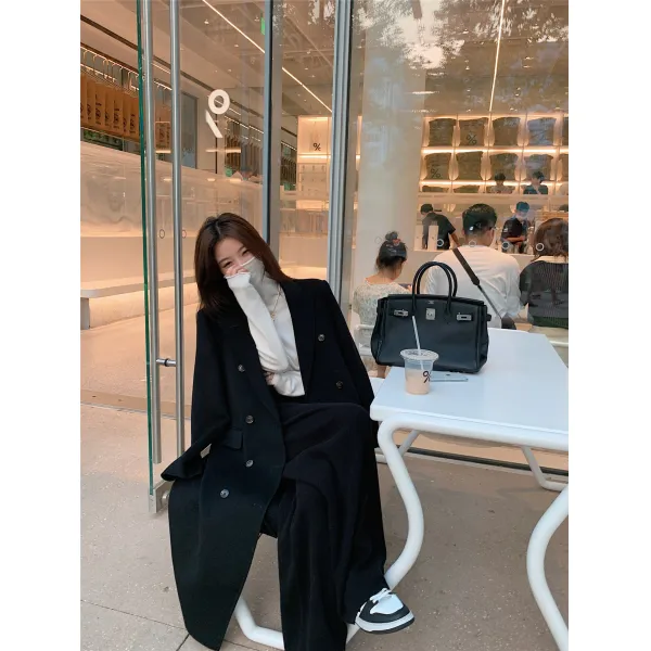 양면모직코트 교자 여성의류 오스트레일리아 100 풀솜 양털 울 셋업 단순하다 고극중 1250G 4383745042