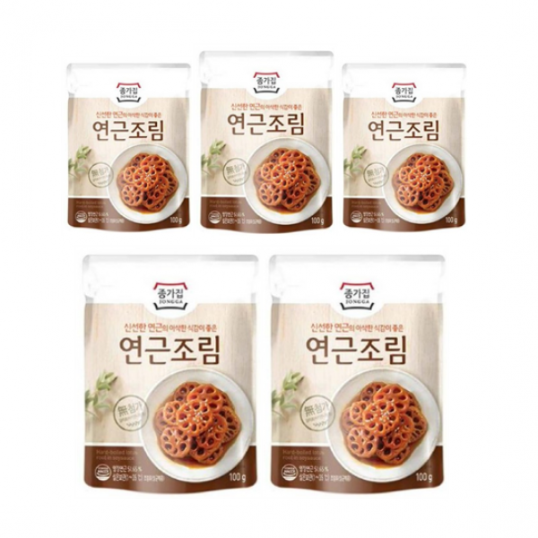 호호몰 혼족님 모여라!! 종가집 연근조림100g -밥도둑 반찬 캠핑용, 5개