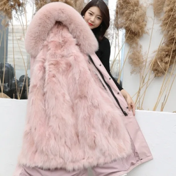 DAPANDA 파이가 극복한 2019년 겨울 너구리 폭스 퍼 내피 하이닝 하프탈부착 파카