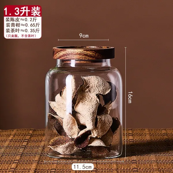 밀폐형병 유리 식료품 급 진피 저장 탱크다 전용 숏 청 감 포장 전시함 차잎 수납통 맡기다 4857953940, 상사목 뚜껑 1.3 리프트 룩