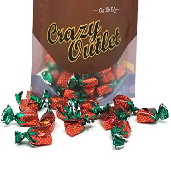 CrazyOutlet Pack - Arcor Strawberry Buds Bon Bon Filled Hard Candy 2 Pounds Arcor 딸기 덩어리 본 봉쇄 된 사탕, 1