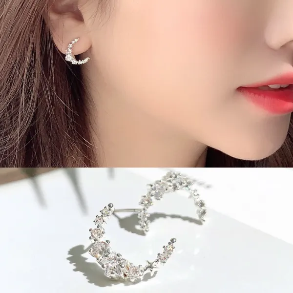 워너비스톤 달을 모티브로 디자인한 신비롭고 화사한 데일리 이어링 귀걸이