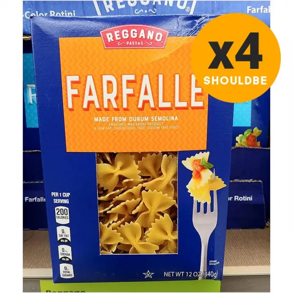 Reggano 레가노 파르팔레 Farfalle 파스파면 340g, 수량