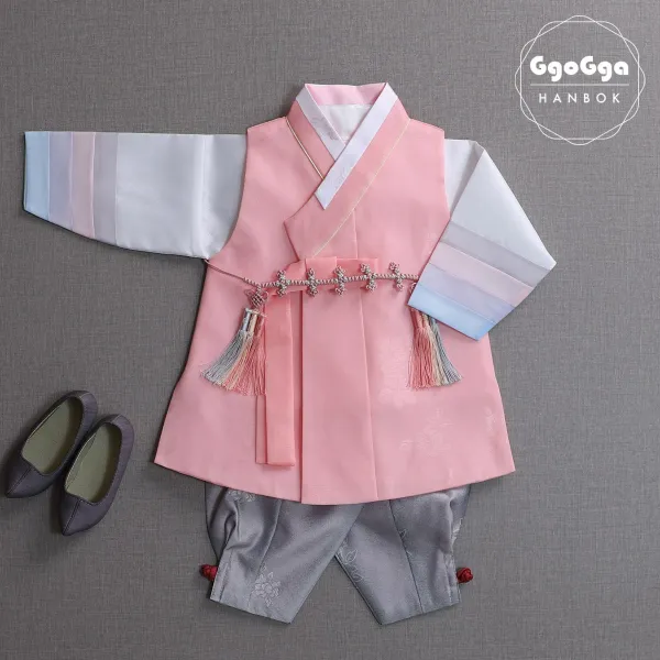 꼬까한복 남아용 크레용 긴배자