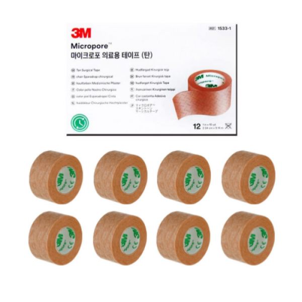 3M 마이크로포 의료용 살색 반창고 2.5cm x 6개 또는 8개, 2.5cm 6개