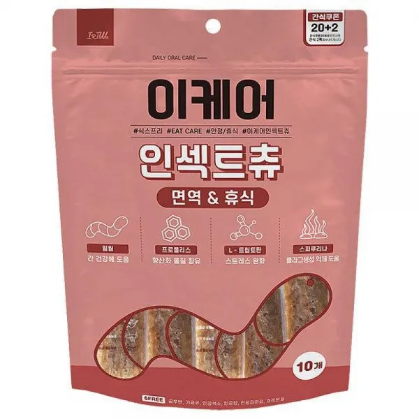 더예뻐진너 이케어 인섹트츄 10개입 - 면.역_휴식(밀웜껌) 개껌, 1