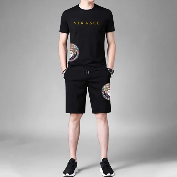 메두사 범사가 반짝거리다 하우스 신 여름 캐쥬얼 상하 블루 스트라이프 반바지