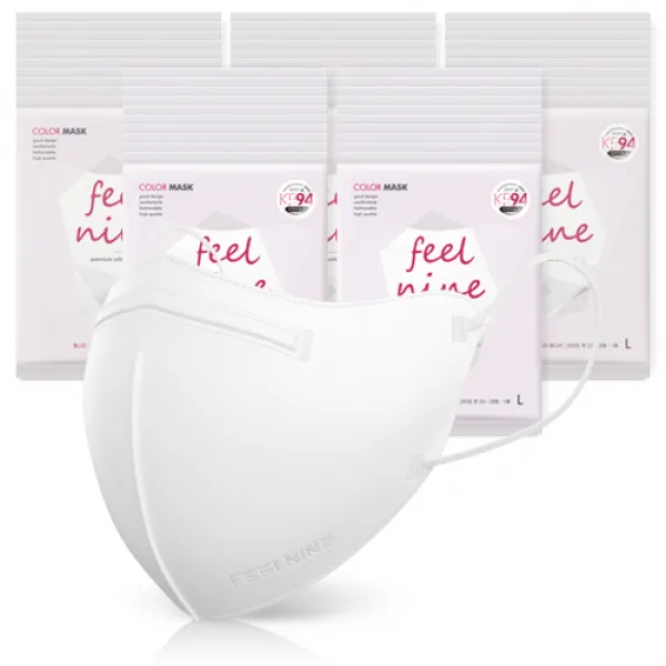 필나인 라이트핏 2d 새부리형 보건용 마스크 Kf94 대형_50매 1px50팩 _스노우화이트