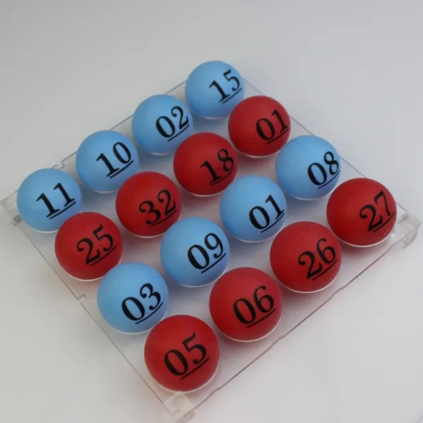 수동 축제 경품 로또 추첨 로또기계 장난감 번호추첨기 뽑기 엠티 마피아 게임, 2 색 볼이있는 51 개의 큰 파란색