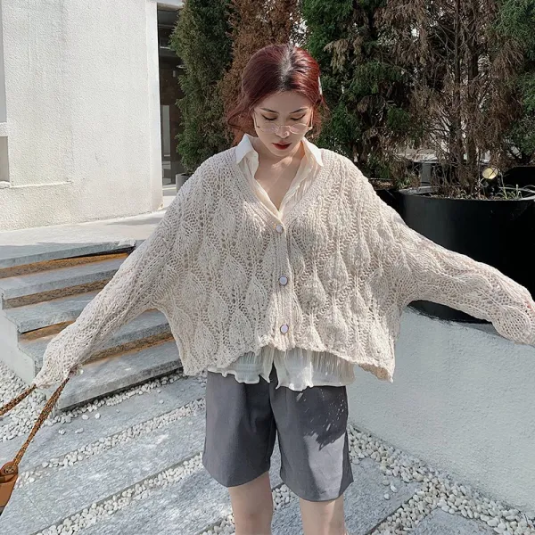 케이디 trading CHELSEA 먹다 누런색 스웨터 여성 INS트렌드 숲 숏 펀칭 굵은 몽둥이 바늘 루즈핏