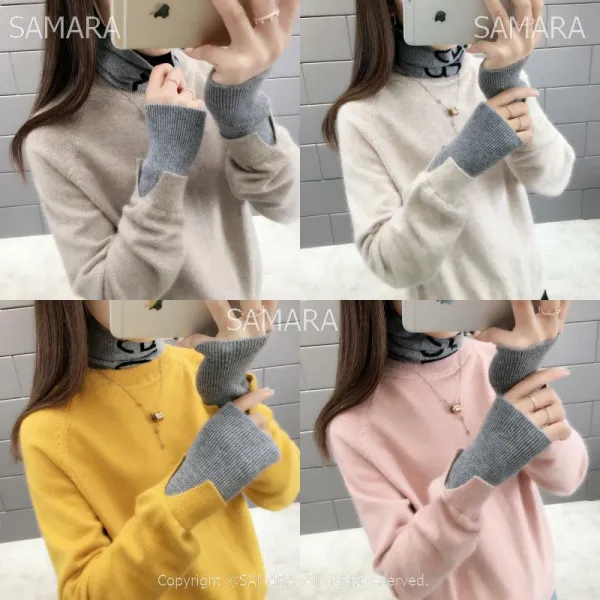 Qterra 특허브랜드 스웨터 풀오버 캐주얼 니트 겨울 스웨터셔츠 여자