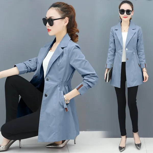 Tea Fishing여성 심플 하프 트렌치코트 YK-308