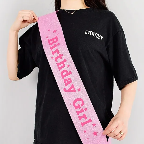 123파티 생일어깨띠 핑크 생일파티소품