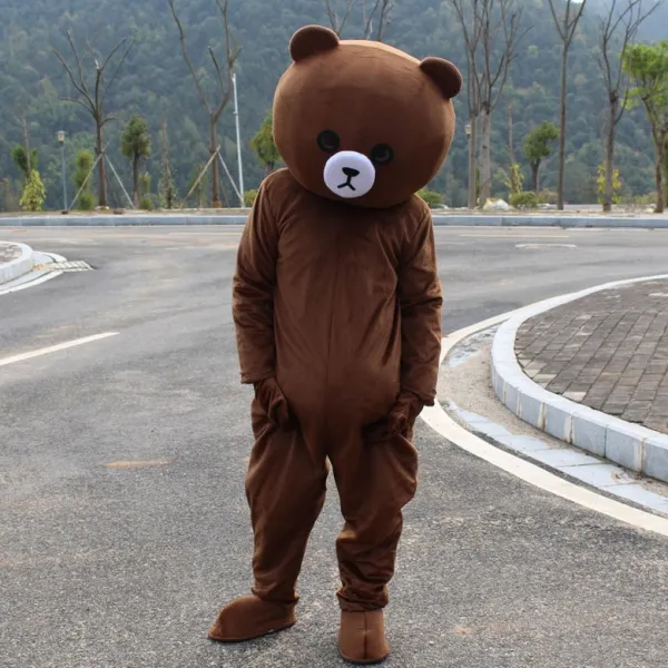 곰 인형탈 곰돌이 깜짝 이벤트 전단지 알바 13종, 진한갈색 B_165-178cm