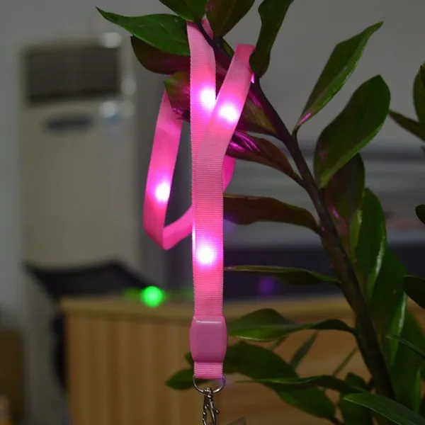 반짝 LED 목걸이 줄 이름표 입장권 명찰 네임텍 핑크색