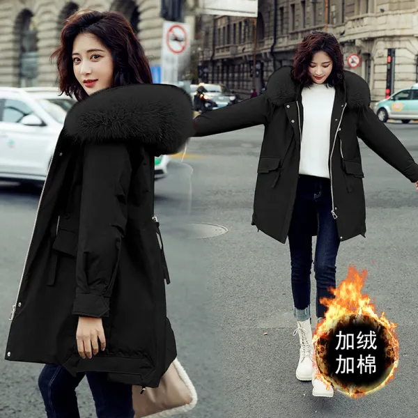 Okseller1 데일리룩 캐주얼룩 퍼장식 사파리 겨울패션