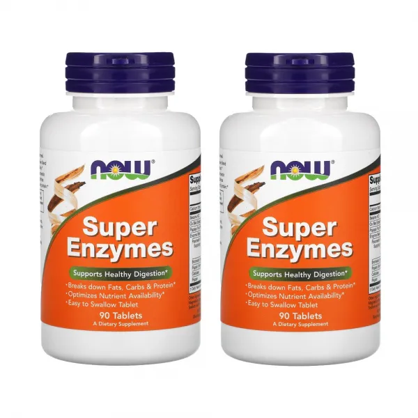 나우푸드 슈퍼엔자임 베타인 옥스 담즙 파파야 열매 브로멜라인 파파인 추출 90 타블렛 2병