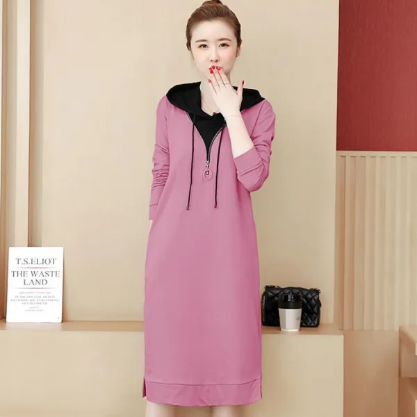 엘림패션 여성 겨울 후드 원피스