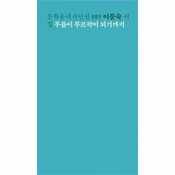 웅진북센 무릎이 무르팍이 되기까지 089 문학동네시인선