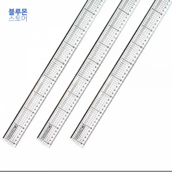 블루몬 50cm자 50cm스틸플러스 직자 (2개묶음) 하단스틸직자 컷팅용직자 문구직자 사무용직자