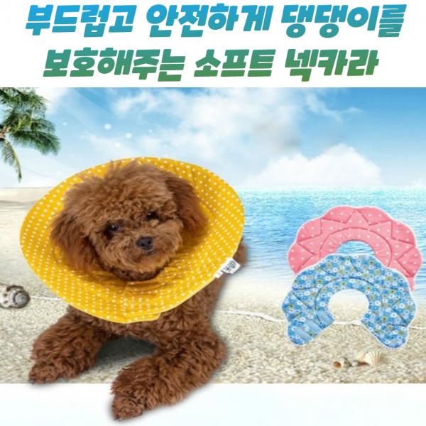건강윤선생 강아지 반려견 고양이 애견 애완 동물 소형 중형 견 옷 악세사리 용품 필수품 스카프 중성화 수술 후 관리 피부 염 목 쿠션 보호대 깔대기 넥카라, 1개, L - 옐로우