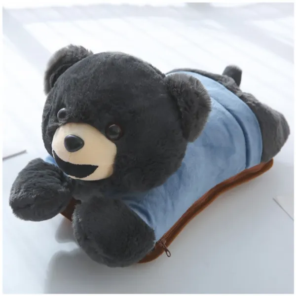 큐트 털 손으로 가리기 INS 거액초과 보온물주머니 더운, 블루 즐겁다 곰 기주수 뜯어 빨수 있