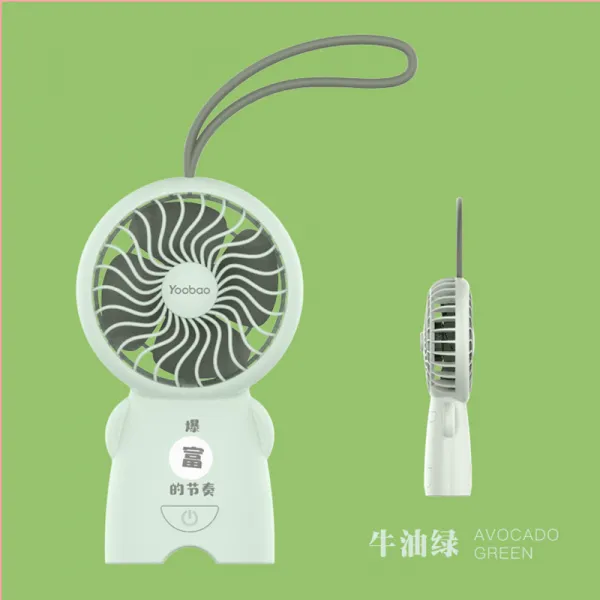 우박 작은 선풍기 휴대용 소형 미니 usb 충전 스몰 학생숙소 침대 머리판 사무실 탁상용 귀여운 정음빈 수동휴대, 라이트그린 거센바람 손에들고 데스크톱