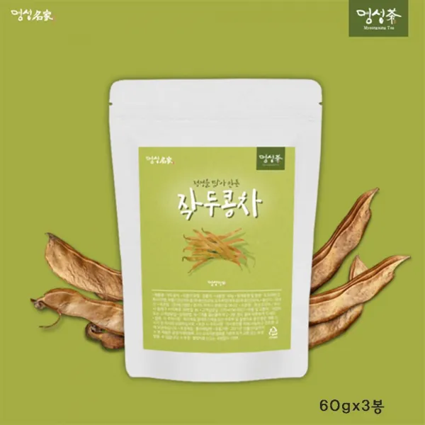 명성명가 작두콩차 60gx3봉 작두콩 티 건작두콩 도두어린꼬투리 도두씨앗 국산
