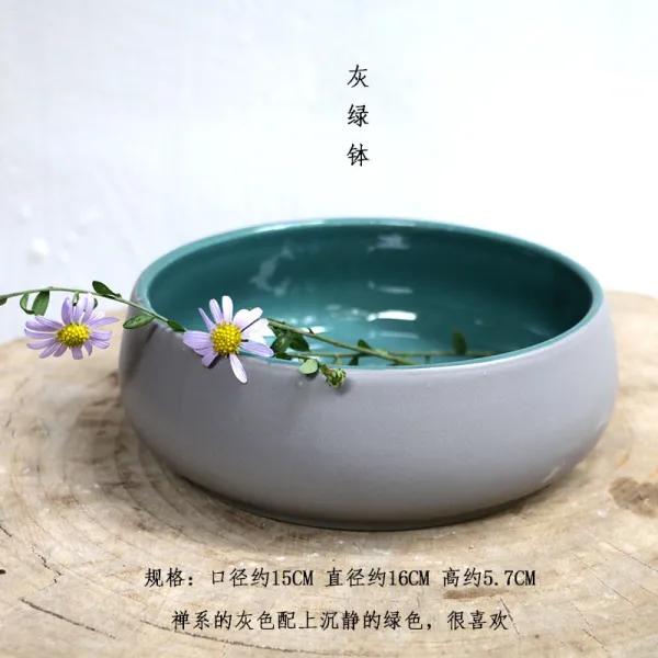 하자 처리 도자기 중소원 유화기 선의 화분 화도 꽃꽂이 수배 차 승, 그레이 58그레이그린 15 미디엄