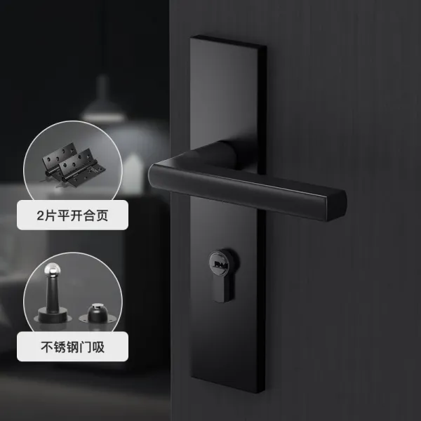 [중국직배송] 도어 잠금 장치 실내 침실 음소거 자기 흡입 도어 잠금 장치 가정용 범용 화장실 나무 문, 무음 도어 잠금 장치 [페인트 가방 반품] + 2 플랫