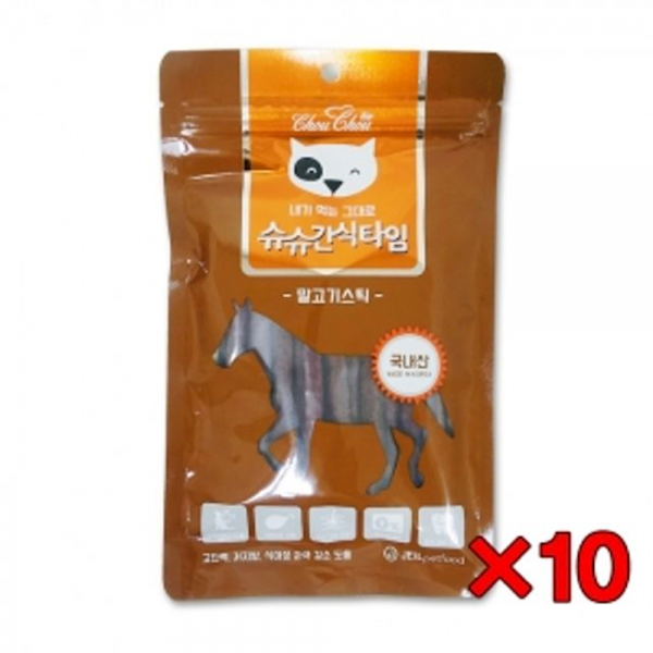 강아지 애견 개 간식 말고기 스틱 100g x 육포 노즈워크훈련용사료 덴탈껌 저키, 1개