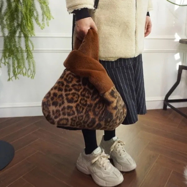  바보사랑 퀄리티 도톰 레오파드 호피 배색 에코퍼 토트백 앞머리 무료배송 