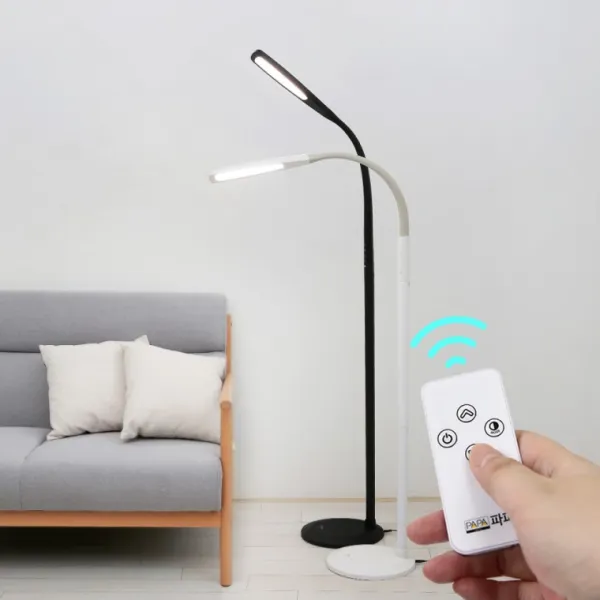 눈이 편한 4단계 색상 5단계 밝기 LED 장스탠드 거실스탠드, 화이트