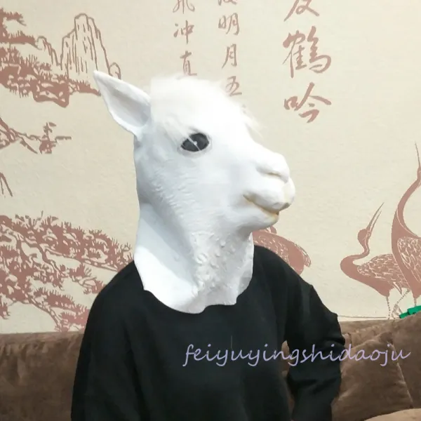 말머리 캐릭터가면 웃긴 여우가면 동물가면 머리 마스크 파티 재미있는 유튜브 아프리카, 럭셔리 알파카