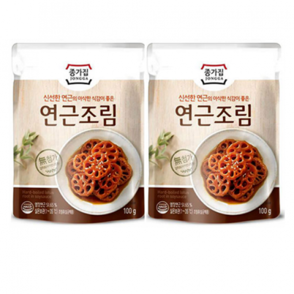 호호몰 혼족님 모여라!! 종가집 연근조림100g -밥도둑 반찬 캠핑용, 2개