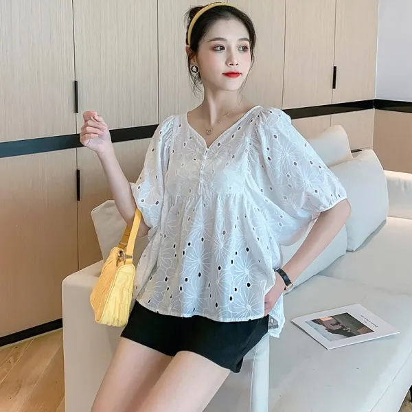아디바 임부 여름옷 외출 스타일리쉬 파렴치한 어머니 인싸템 서양식 회회 스윗 커버