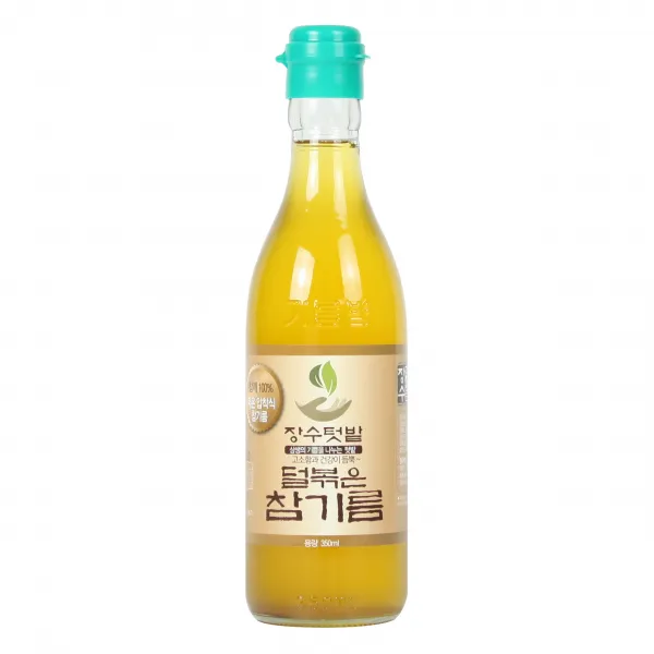 장수텃밭 덜볶은참기름 세트, 350ml, 1개