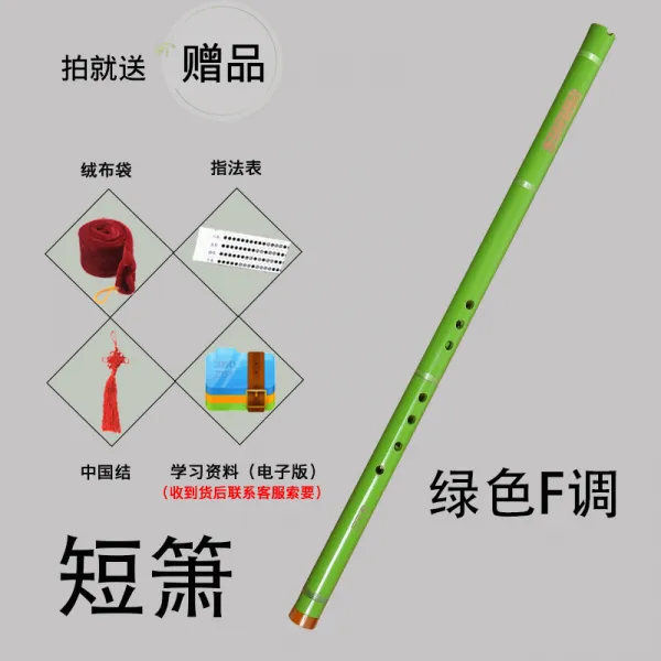 단소 악기 초보자 G조/F전문적인 오죽 퉁소 대중 학생 성인 입문, T23-960단소 그린색 F조