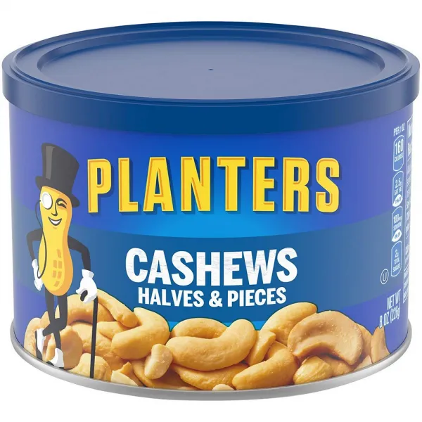 Planters 캐슈 반감 피스 8oz 용기 12팩, 선택, 상세설명참조