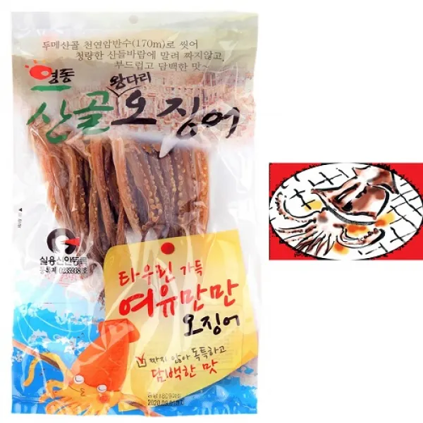 영동산골오징어 마른오징어 왕다리180g (5미내외), 1개