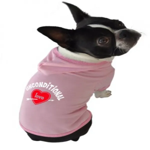 Ruff Ruff and Meow Dog Hoodie Unconditional Love Pink Small Ruff Ruff와 Meow Dog Hoodie 무조건적인 사랑, 1