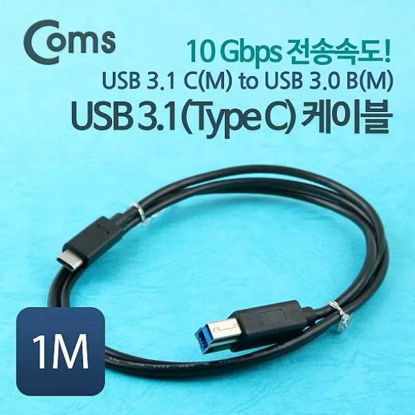 오피스윙 Coms USB 3.1 케이블 CM BM 1M 10Gbps 기타케이블 젠더, 1