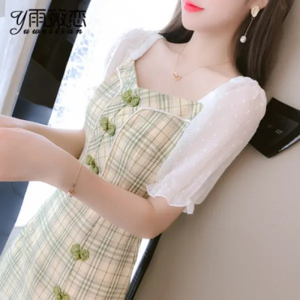 SUIHAN 개량형 형 원피스 자녀복 하복신키스타일 젊은 소녀