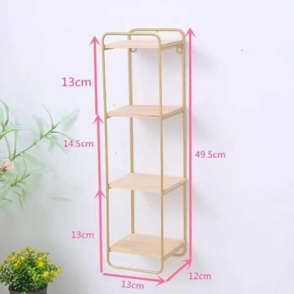 무타공 기숙사 신기 벽걸이바구니 벽면 수납정리대 칸막이보드 거치대, 골드 에 세워지다 직사각형 1단